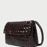 Loeffler Randall - Vinnie Chocolate Leather Woven Crossbody