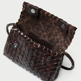 Loeffler Randall - Vinnie Chocolate Leather Woven Crossbody