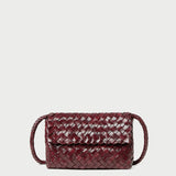 Loeffler Randall - Vinnie Maroon Woven Leather Crossbody