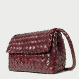 Loeffler Randall - Vinnie Maroon Woven Leather Crossbody