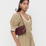 Loeffler Randall - Vinnie Maroon Woven Leather Crossbody
