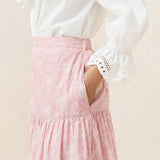 Loeffler Randall - Viola Broderie Trim Midi Skirt