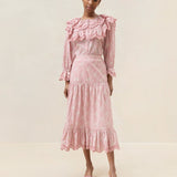 Loeffler Randall - Viola Broderie Trim Midi Skirt
