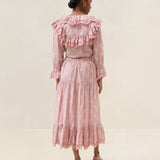 Loeffler Randall - Viola Broderie Trim Midi Skirt
