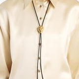 Khaite - Visage Bolo Tie in Antique Gold