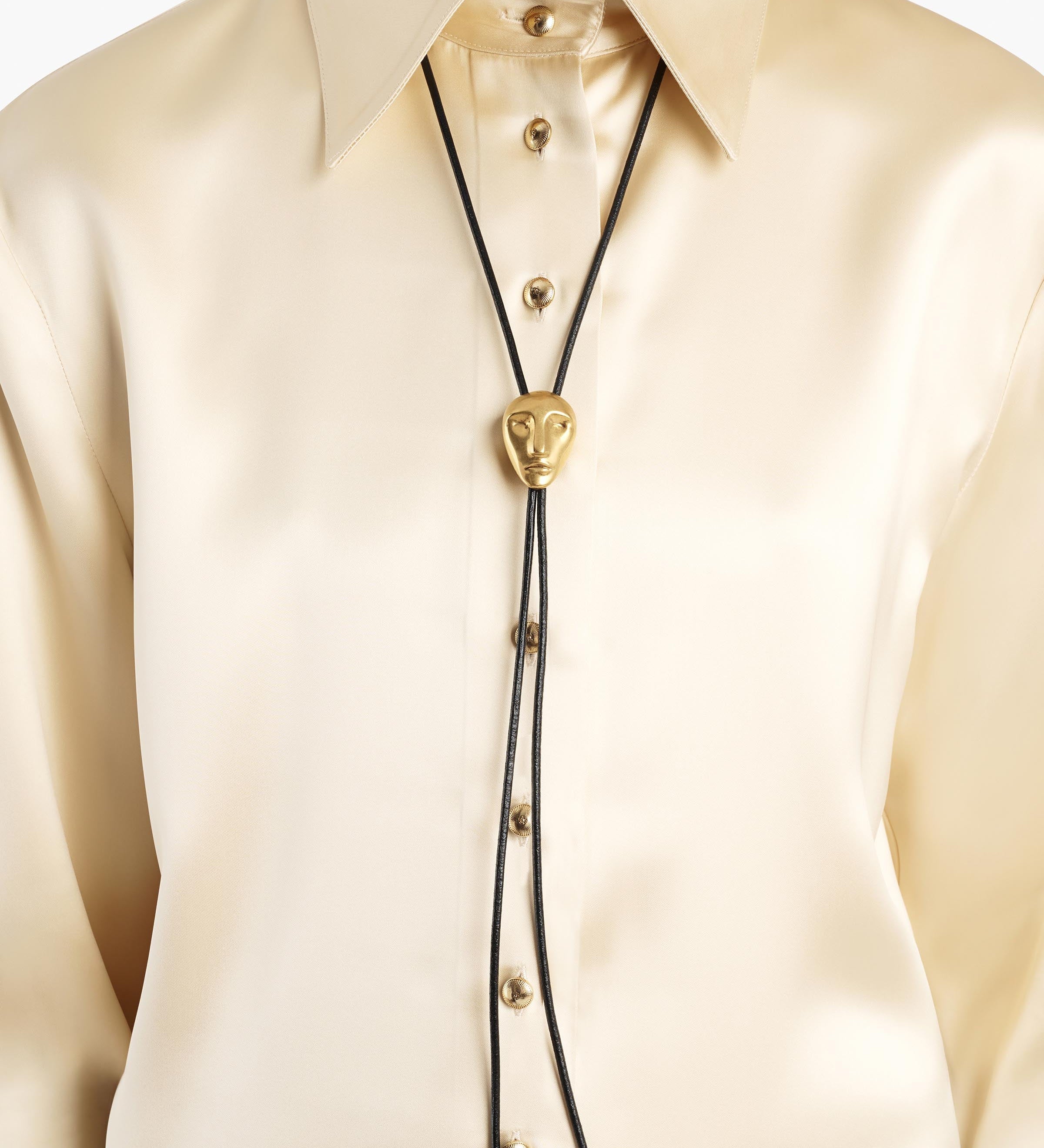Khaite - Visage Bolo Tie in Antique Gold