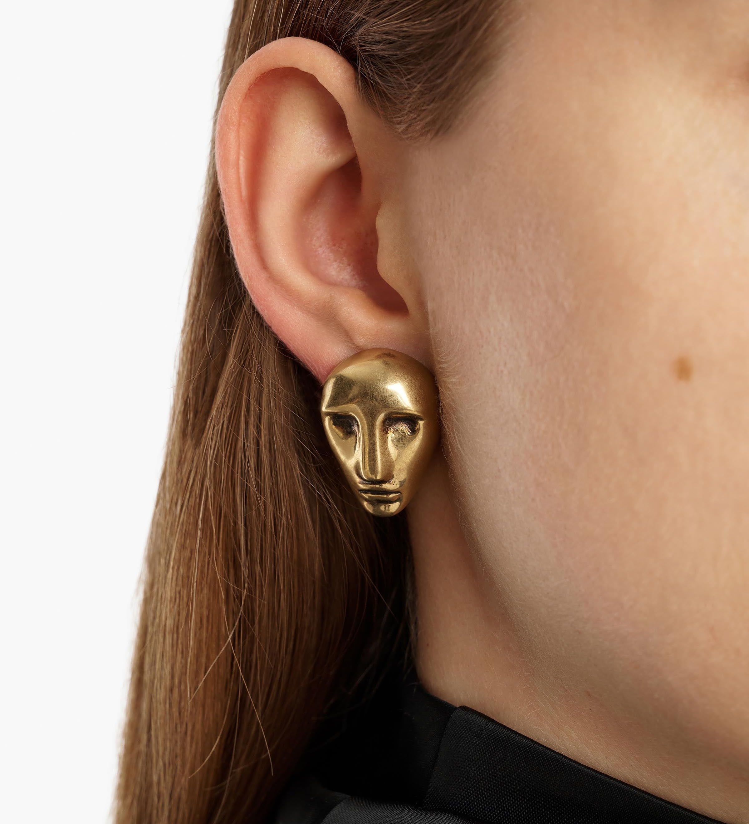 Khaite - Visage Earrings in Antique Gold