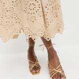Loeffler Randall - Vivienne Gold Lace-Up Heeled Sandal
