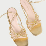 Loeffler Randall - Vivienne Gold Lace-Up Heeled Sandal