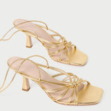 Loeffler Randall - Vivienne Gold Lace-Up Heeled Sandal