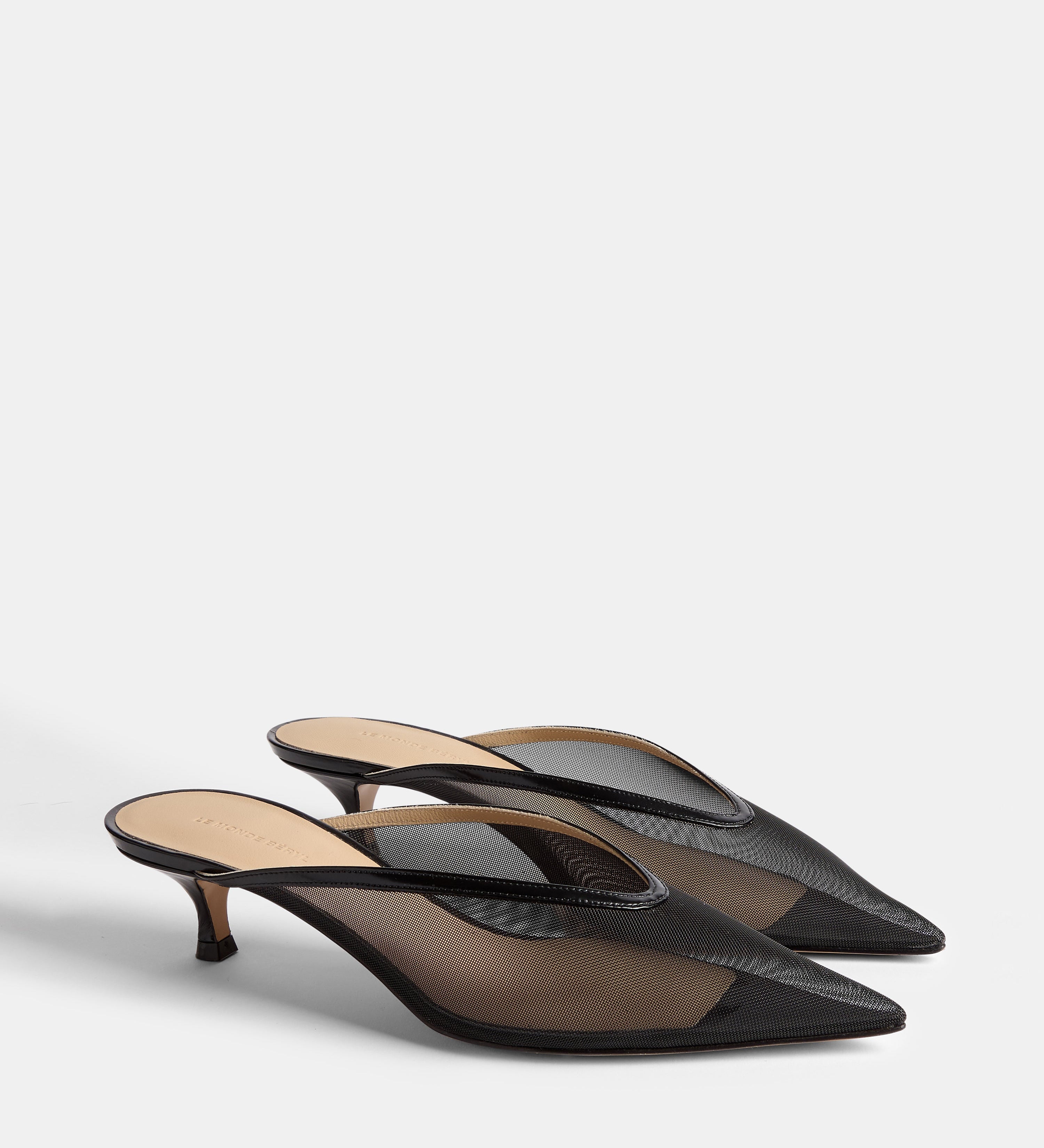 Le Monde Beryl - Venetian Kitten Mule / Black Mesh