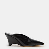 Le Monde Beryl - Victoria Wedge / Black Leather Eel Effect