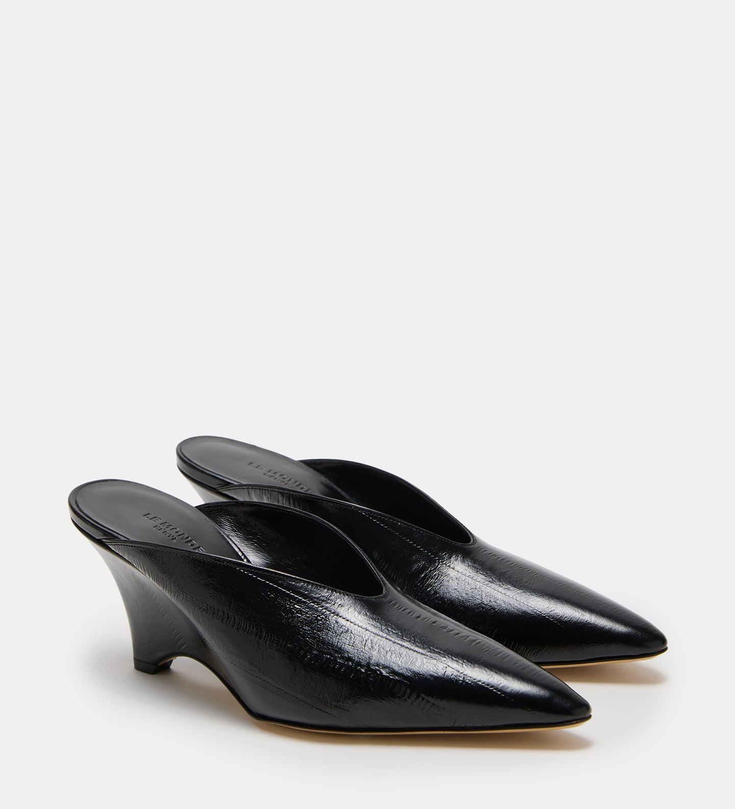 Le Monde Beryl - Victoria Wedge / Black Leather Eel Effect