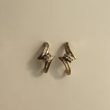 Kinn - Vintage 10K Diamond Swirl Earrings