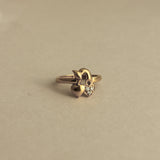 Kinn - Vintage 18K Cherry Heart Ring with Diamond - 6