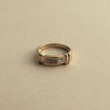 Kinn - Vintage Flat Band Ring with Rectangle Center - 7.5