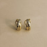 Kinn - Vintage Two Tone Twist Diamond Earrings