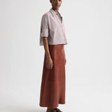 TWP - Next Ex Shirt with Crystal Collar in Superfine Mini Stripe