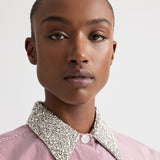 TWP - Next Ex Shirt with Crystal Collar in Superfine Mini Stripe