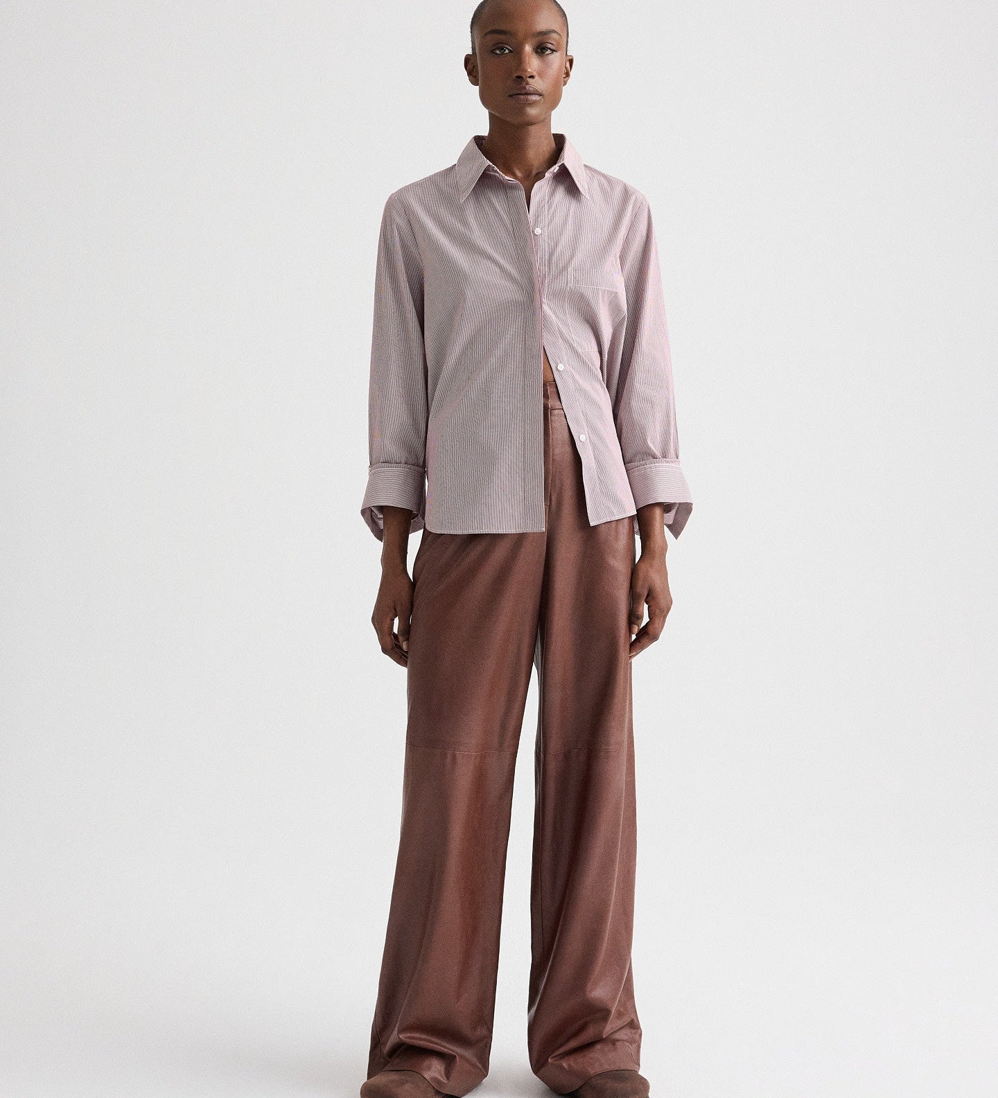 TWP - Boyfriend Shirt in Superfine Mini Stripe