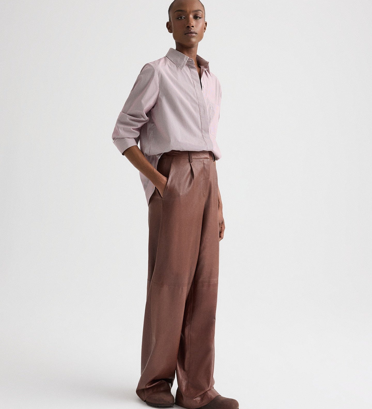 TWP - Boyfriend Shirt in Superfine Mini Stripe