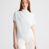TWP - Mock Neck Tee in Coated Viscose Linen