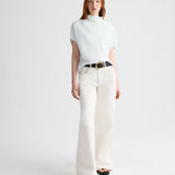 TWP - Mock Neck Tee in Coated Viscose Linen