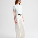 TWP - Mock Neck Tee in Coated Viscose Linen