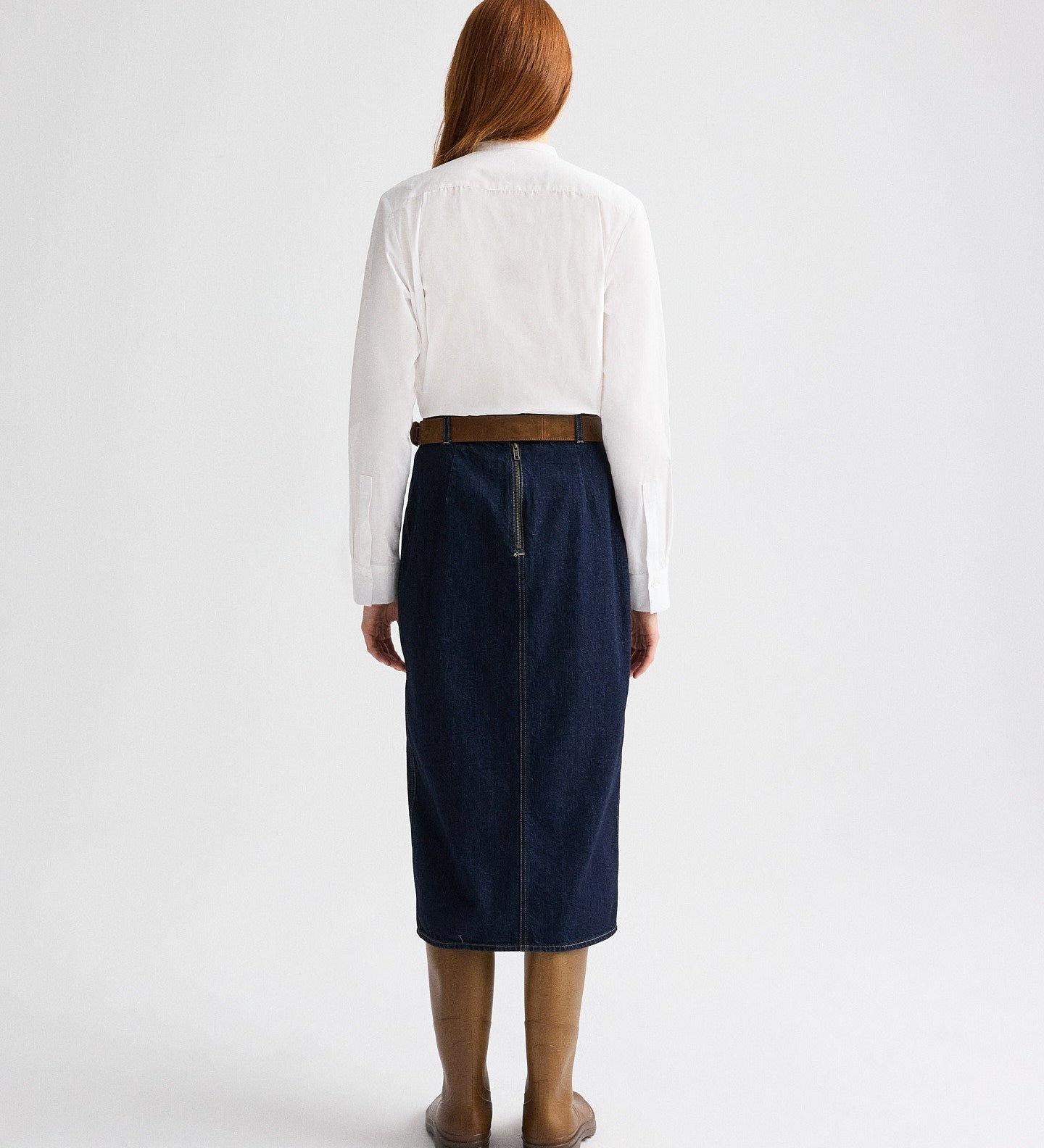 TWP - Denim Skirt with Seams in Heavy Denim