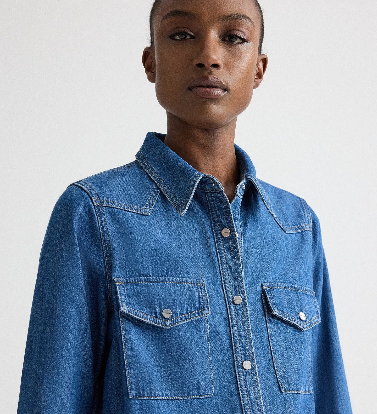 TWP - Ranchers Daughter Shirt in Denim Shirting