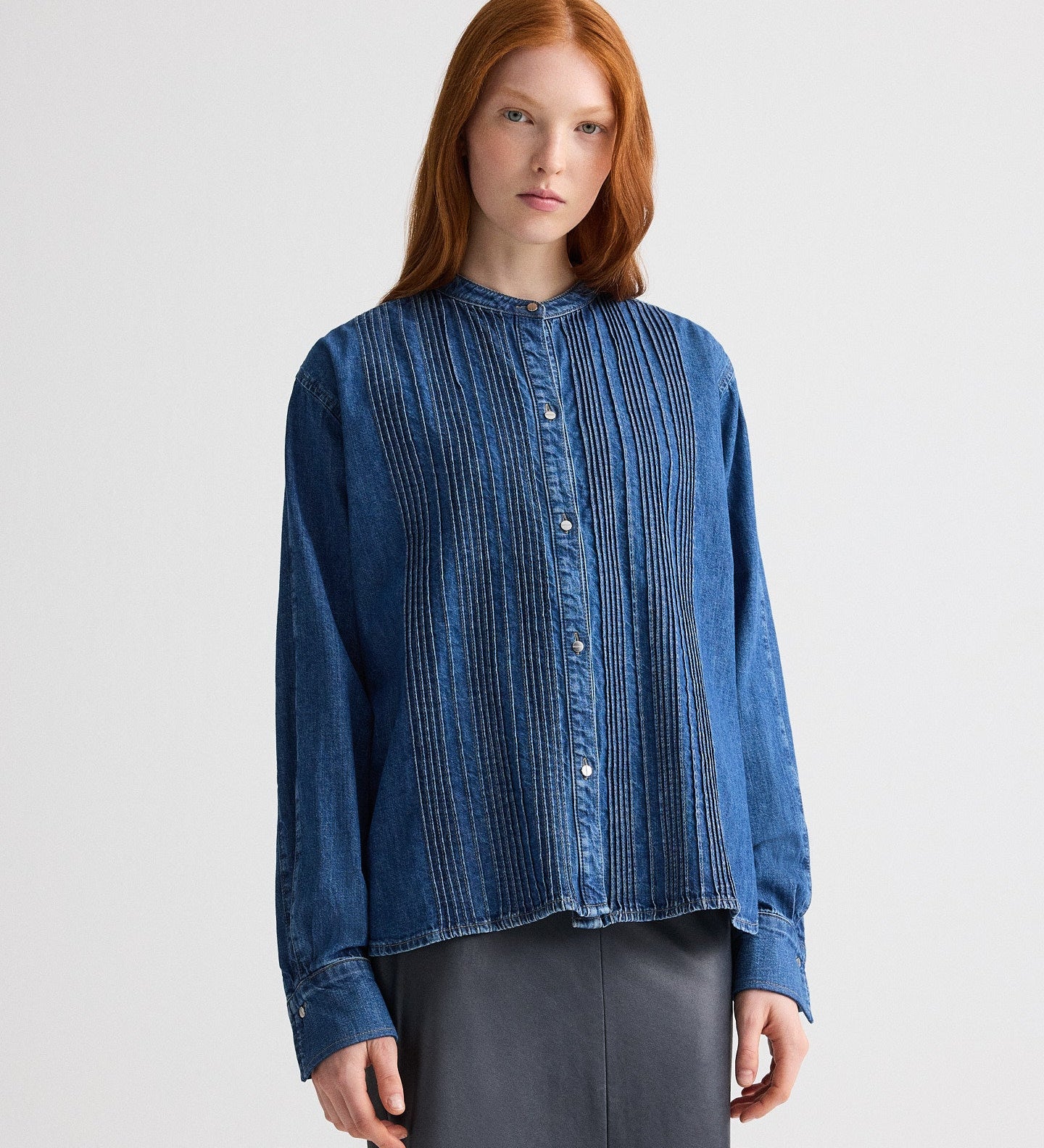 TWP - Pintuck Painter Shirt in Denim Shirting