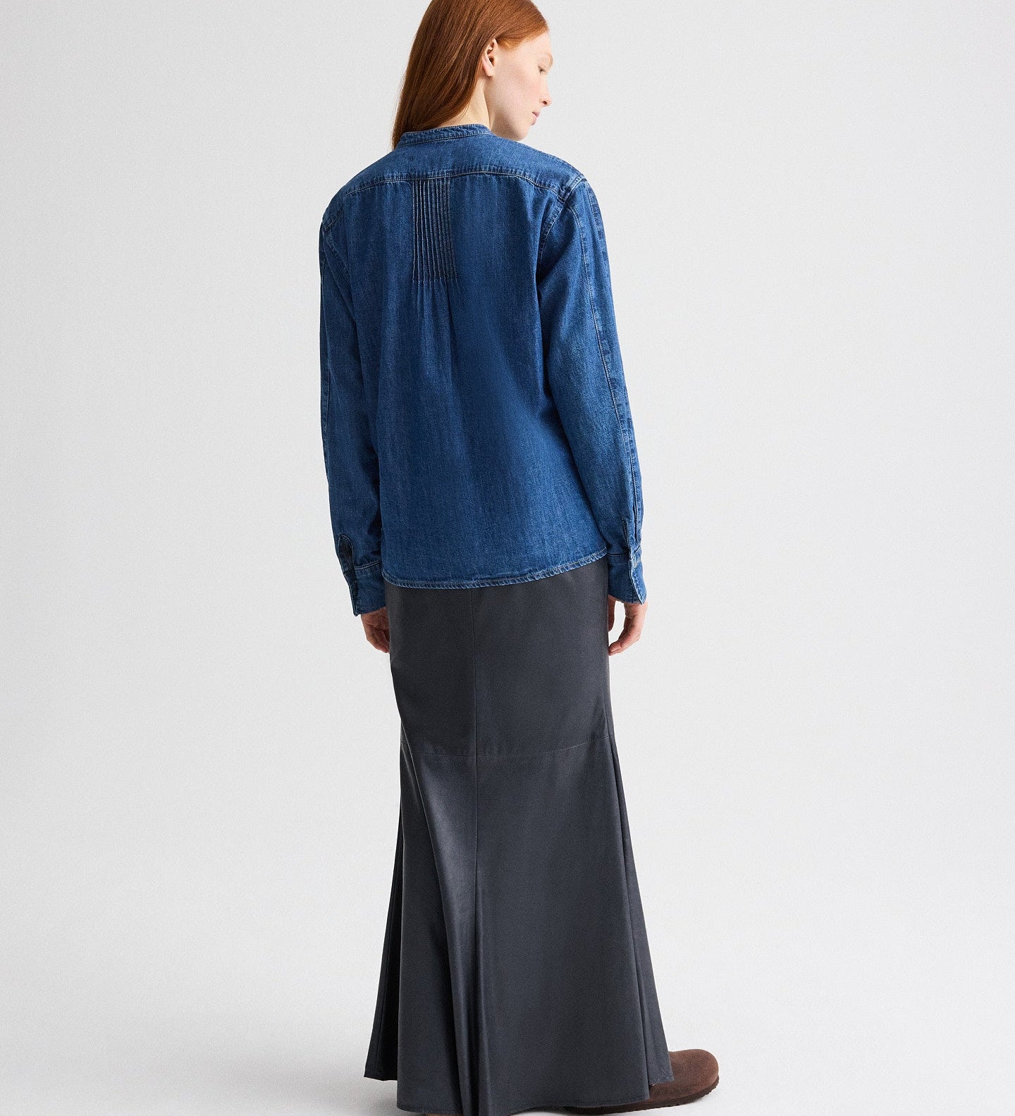 TWP - Pintuck Painter Shirt in Denim Shirting