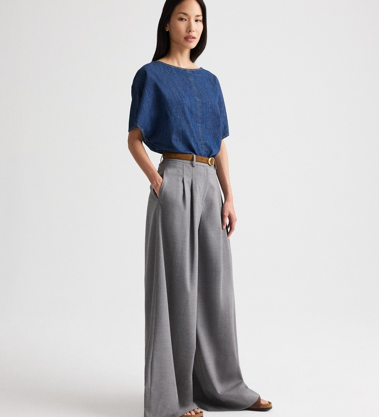 TWP - Simple T in Denim Shirting
