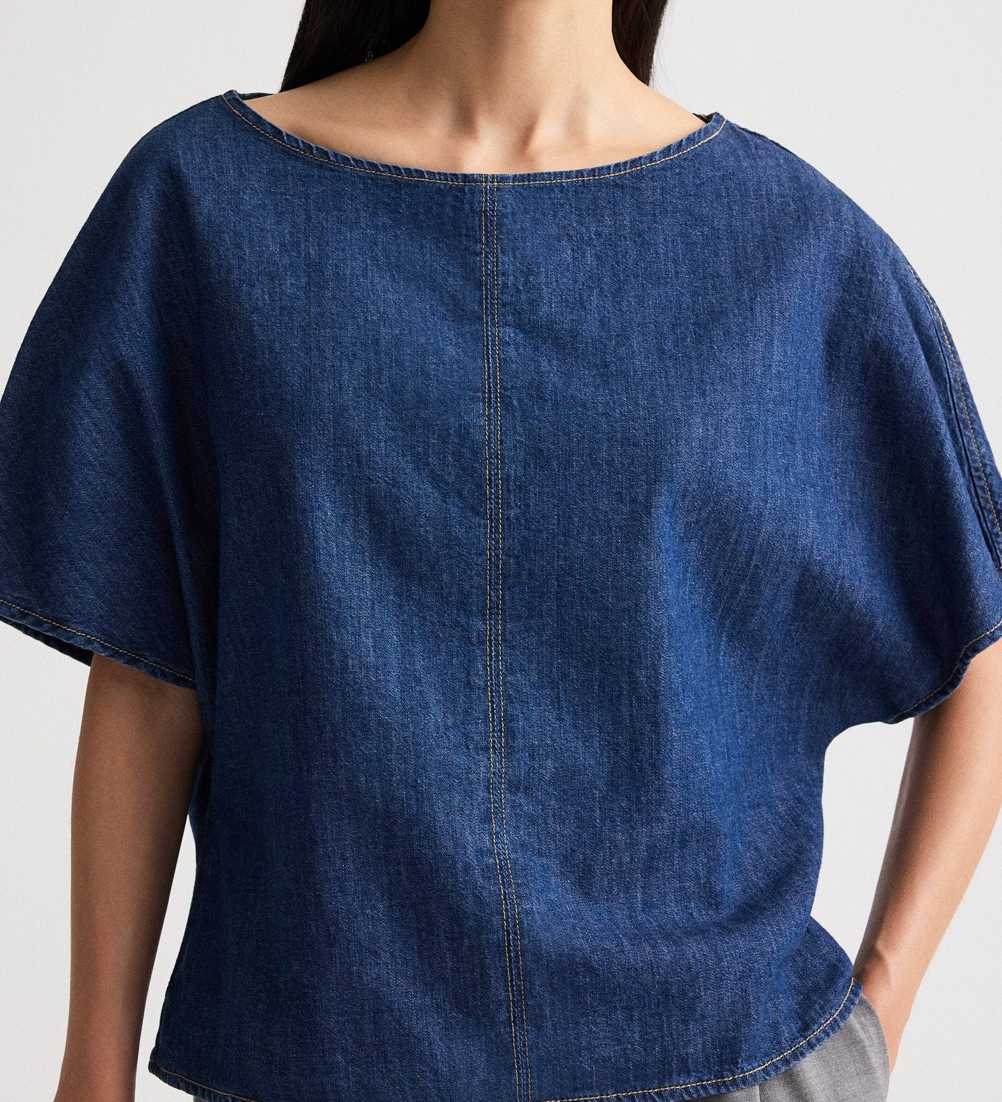 TWP - Simple T in Denim Shirting