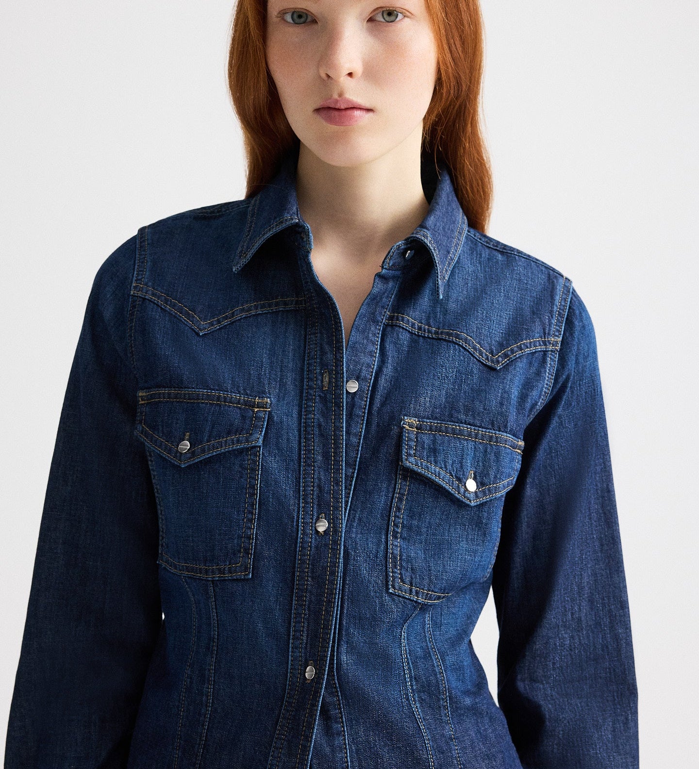 TWP - Mustang Sally Shirt in Denim Shirting