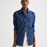 TWP - OG Supersized Ranchers Shirt in Denim Shirting