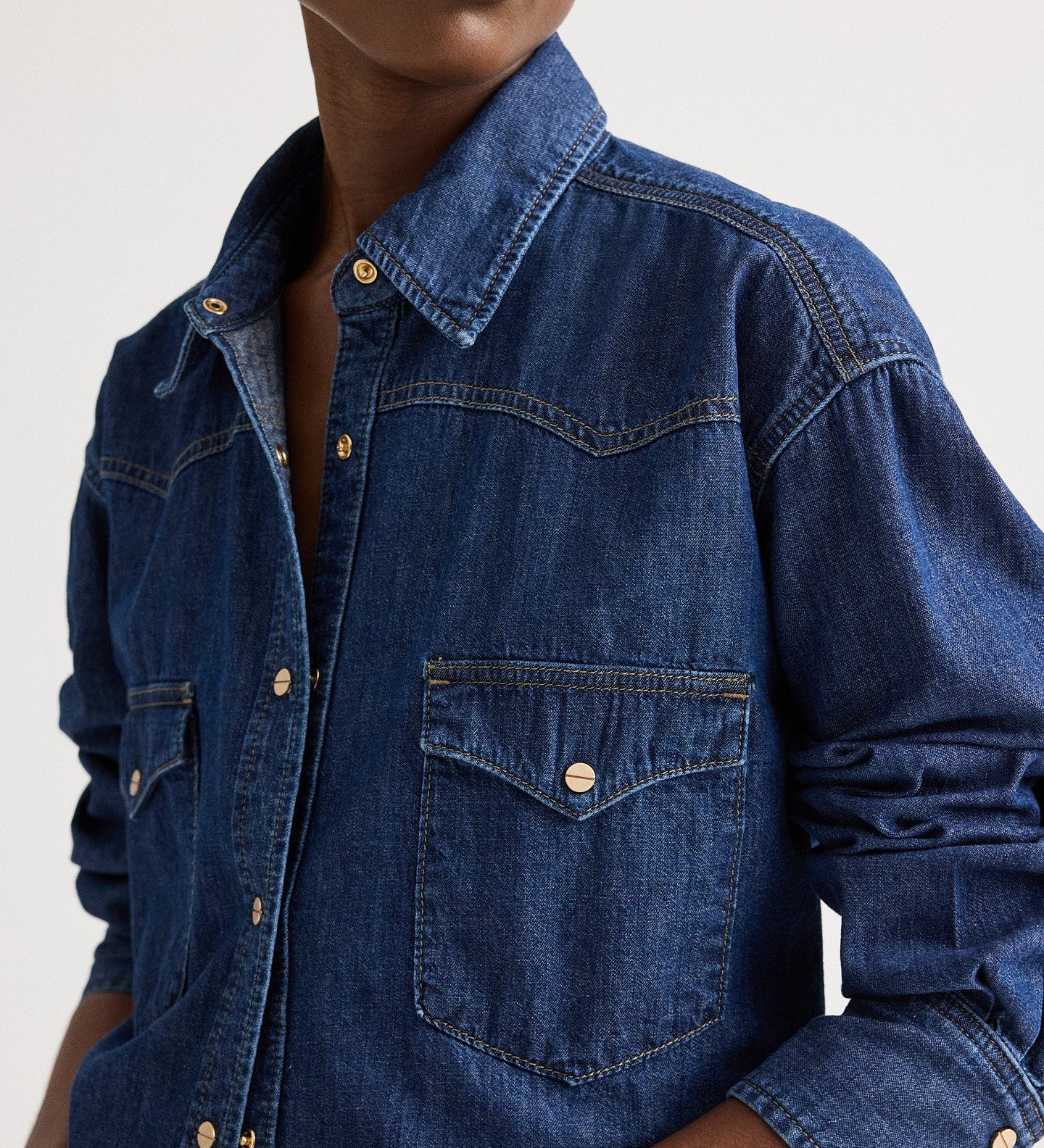 TWP - OG Supersized Ranchers Shirt in Denim Shirting