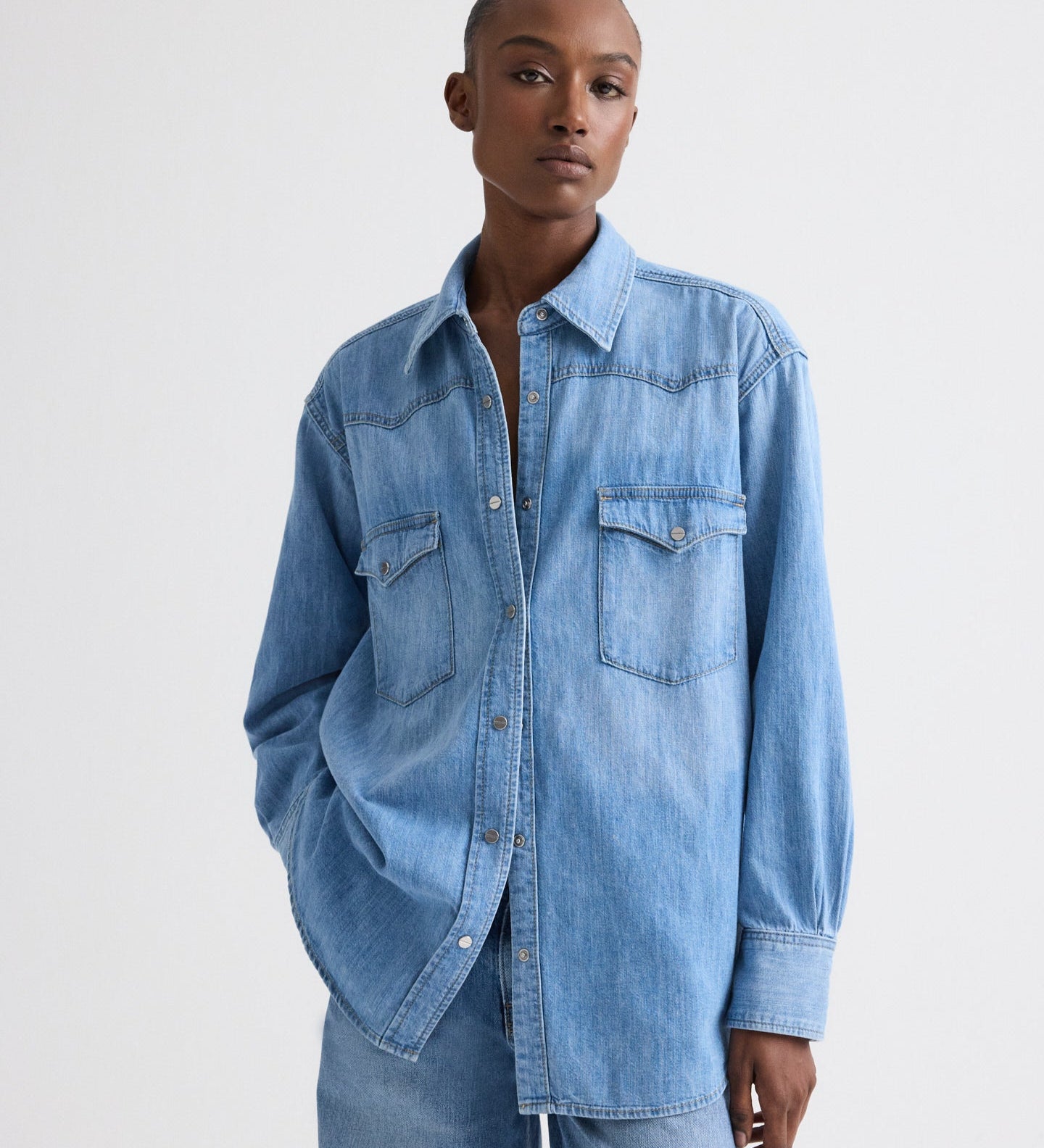 TWP - OG Supersized Ranchers Shirt in Denim Shirting