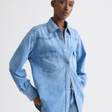 TWP - OG Supersized Ranchers Shirt in Denim Shirting