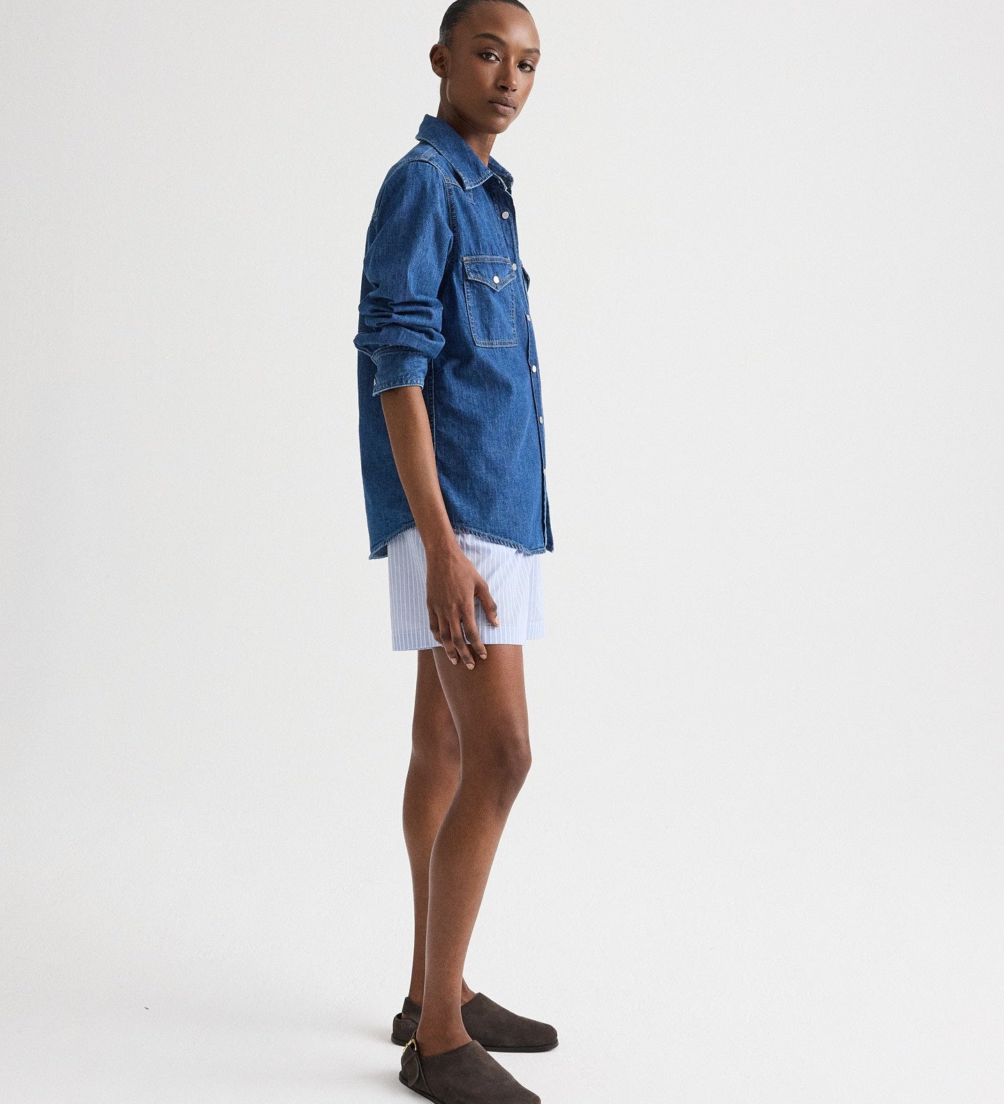 TWP - Cowboy Take Me Away Shirt in Denim Shirting