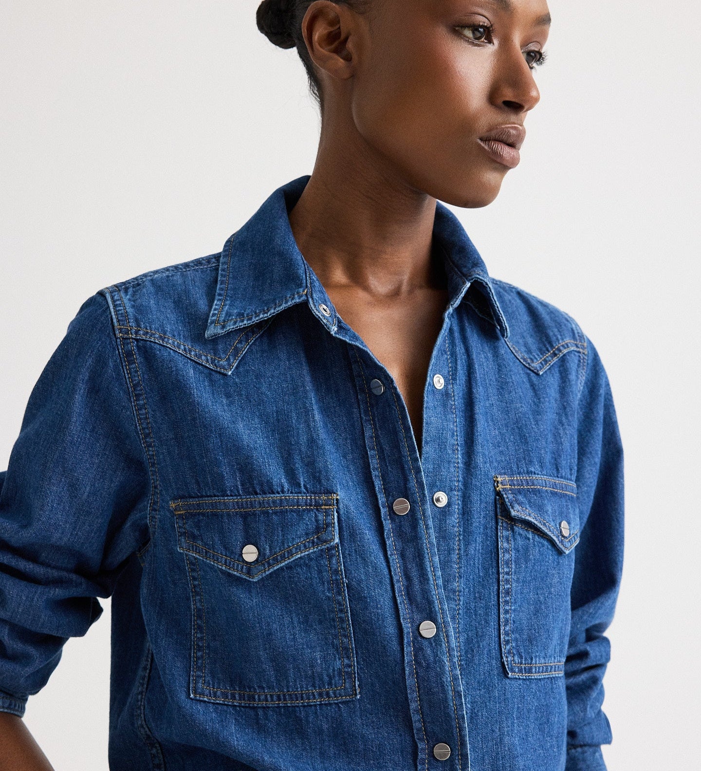 TWP - Cowboy Take Me Away Shirt in Denim Shirting