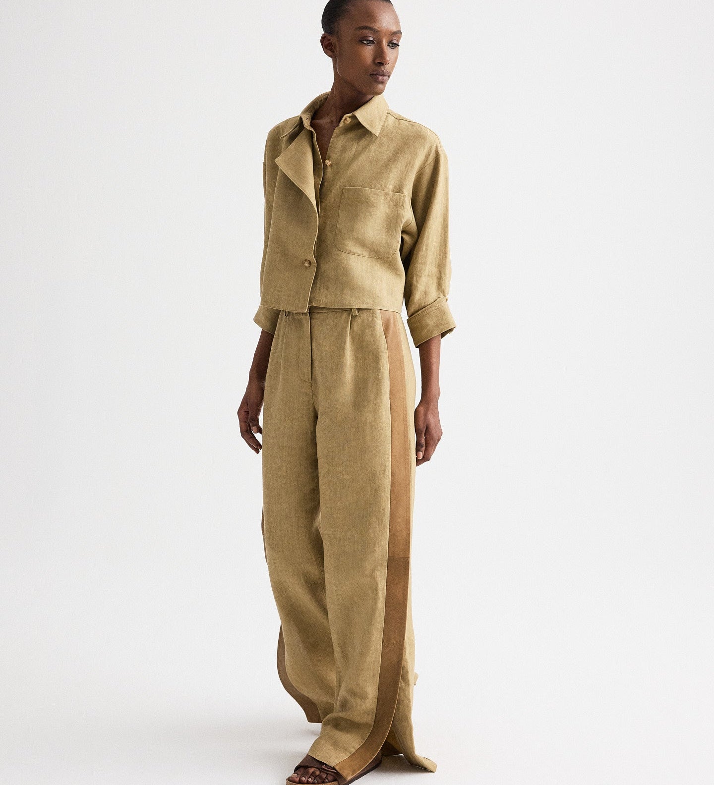 TWP - Slim A Pant with Lip Tux in Plain Weave Linen