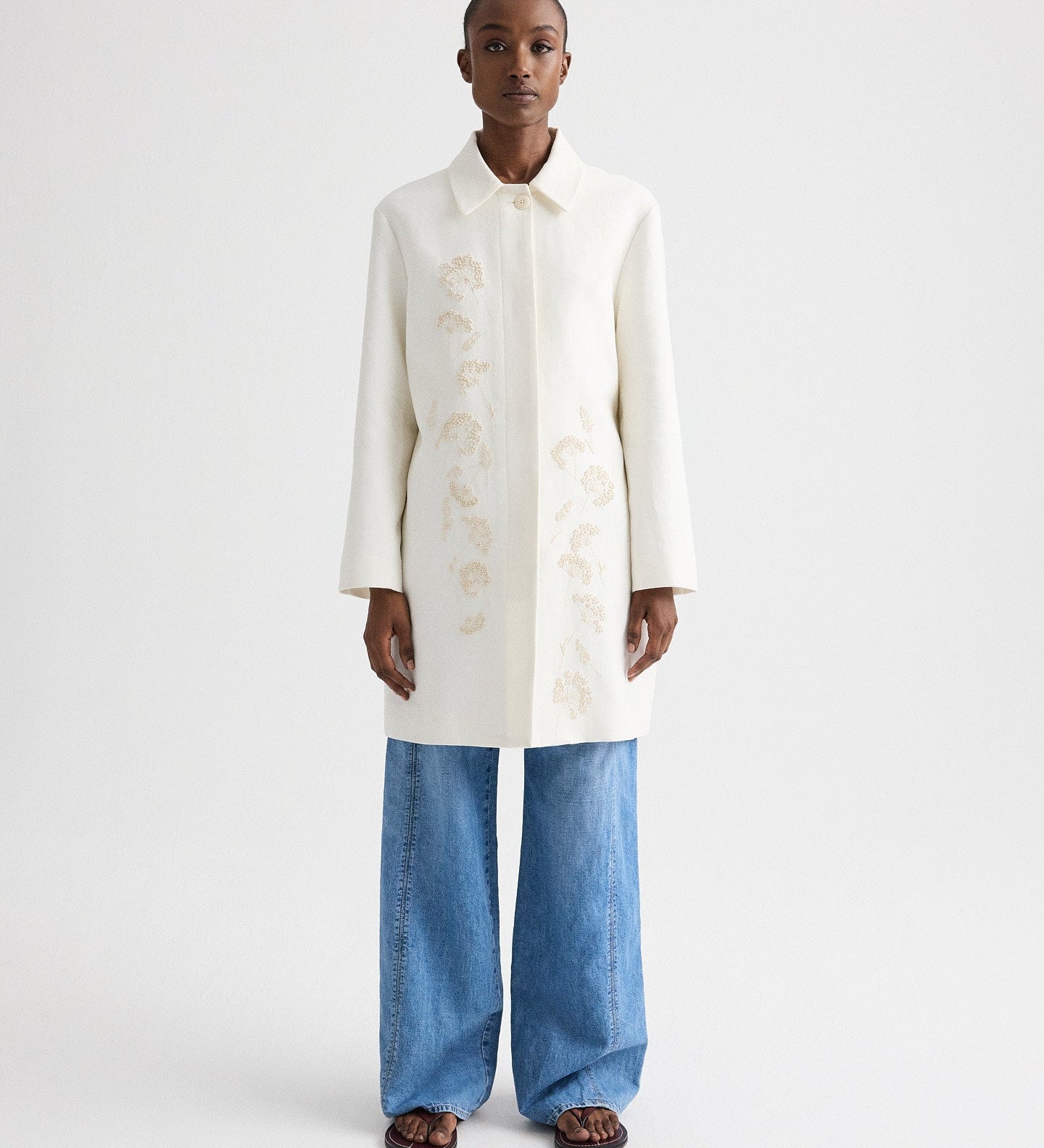 TWP - Edinburgh Coat in Embroidered Washed Linen
