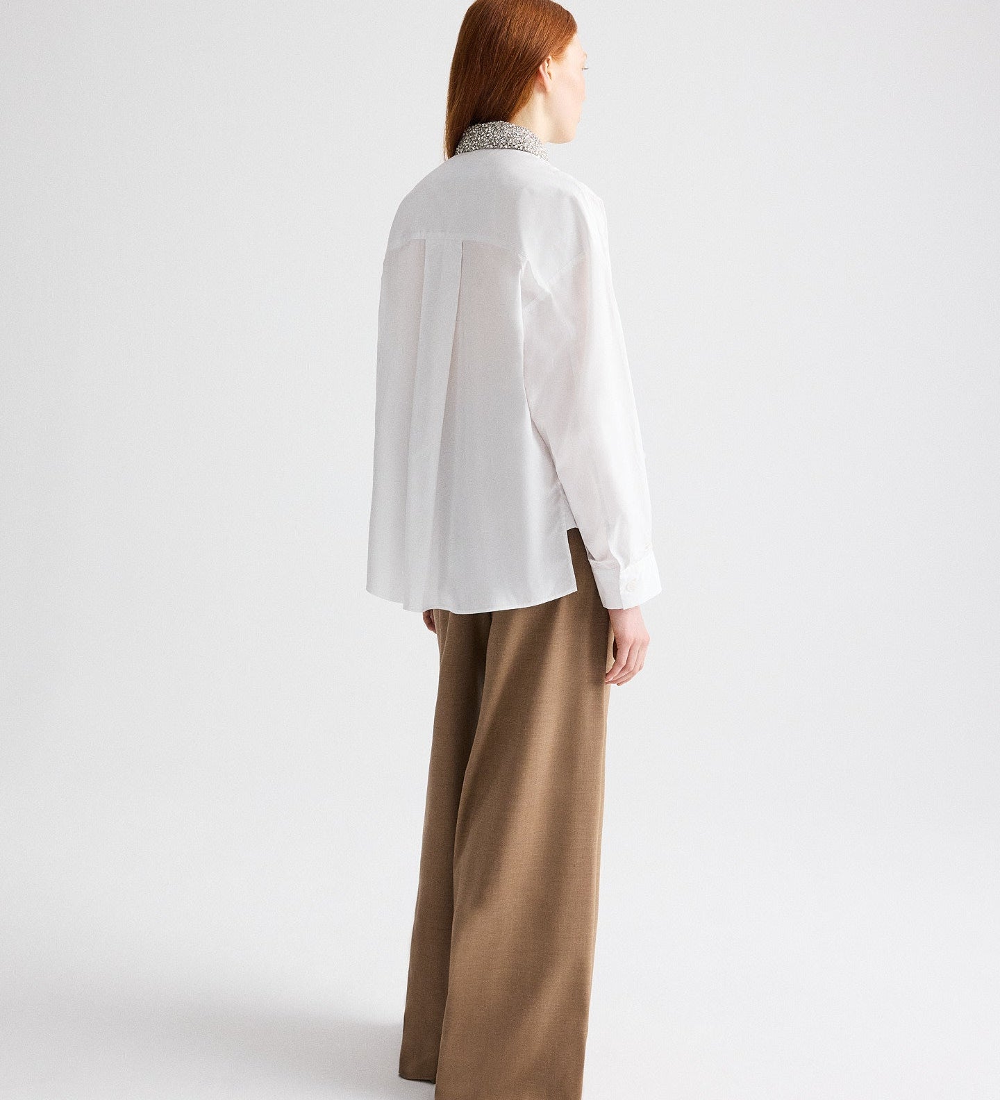TWP - New Earl Shirt with Crystal Collar in Cotton Shirting