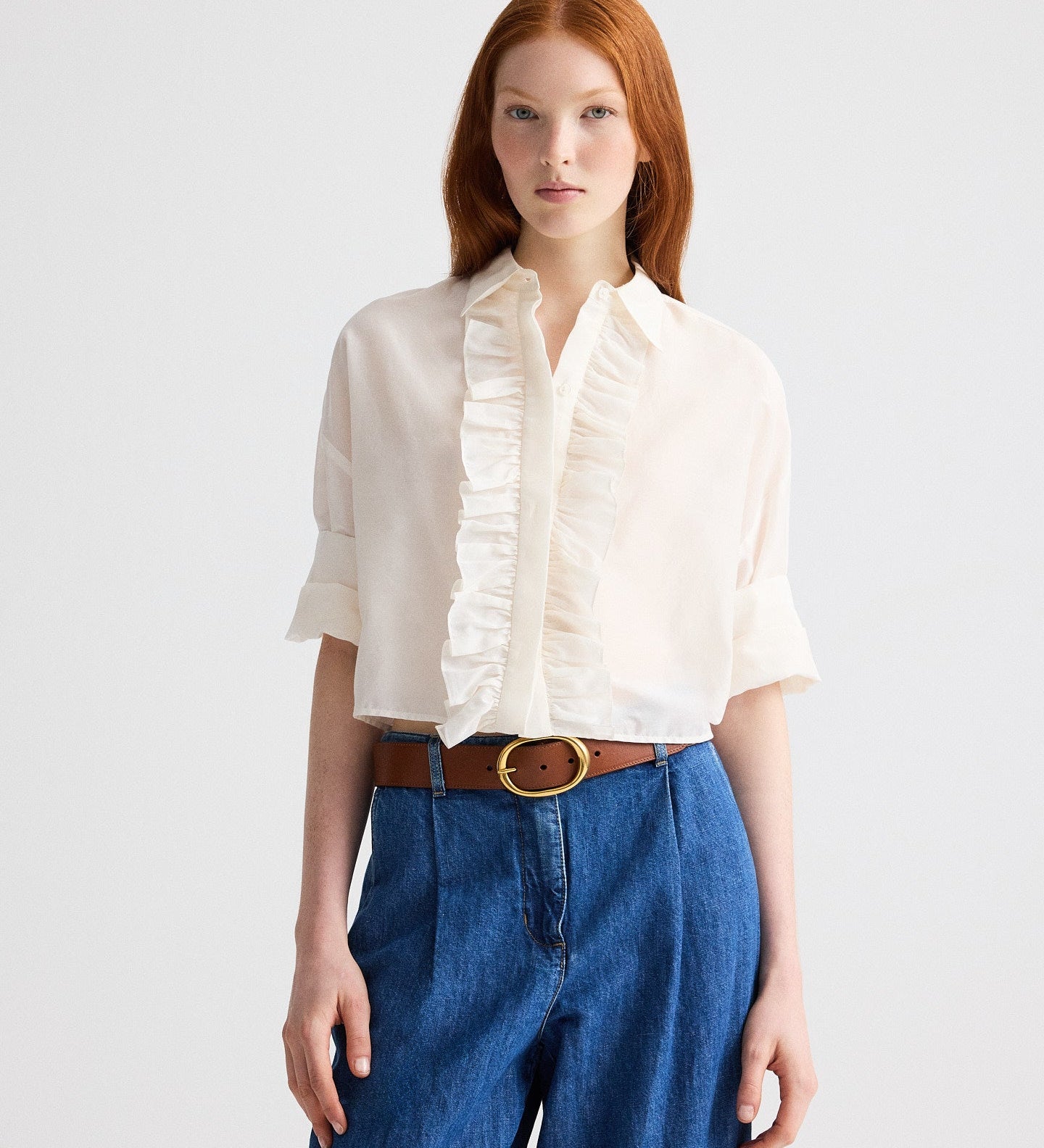 TWP - Next Ex Shirt with Ruffle in Cotton Silk Organza