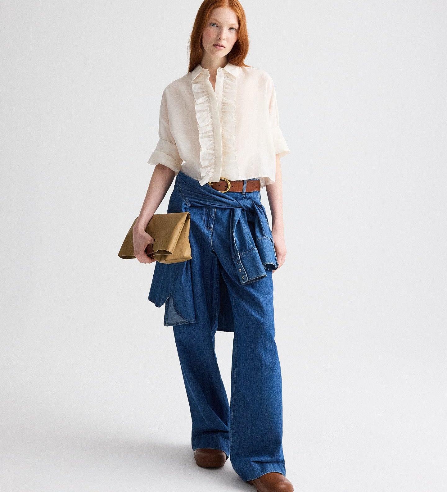 TWP - Next Ex Shirt with Ruffle in Cotton Silk Organza