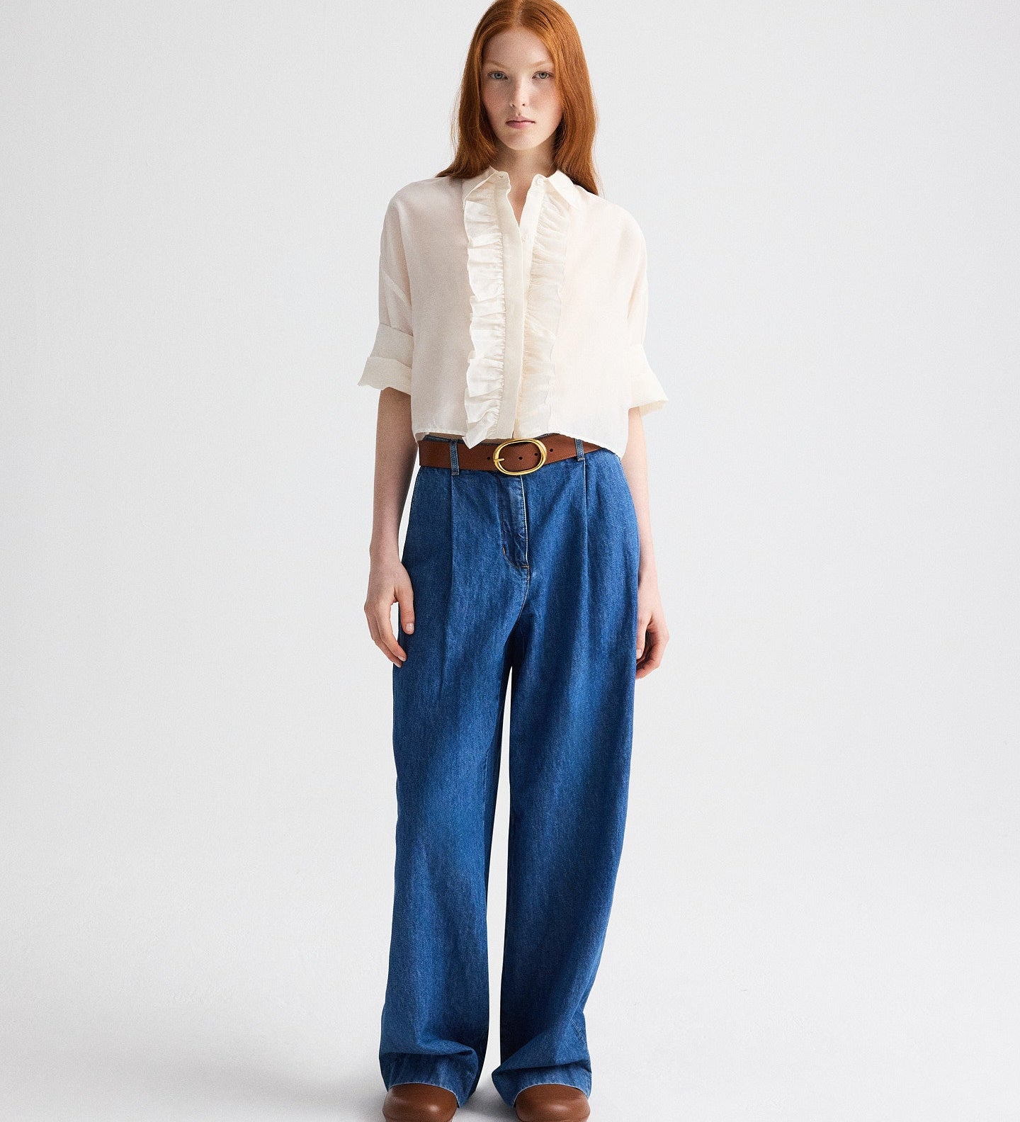 TWP - Next Ex Shirt with Ruffle in Cotton Silk Organza
