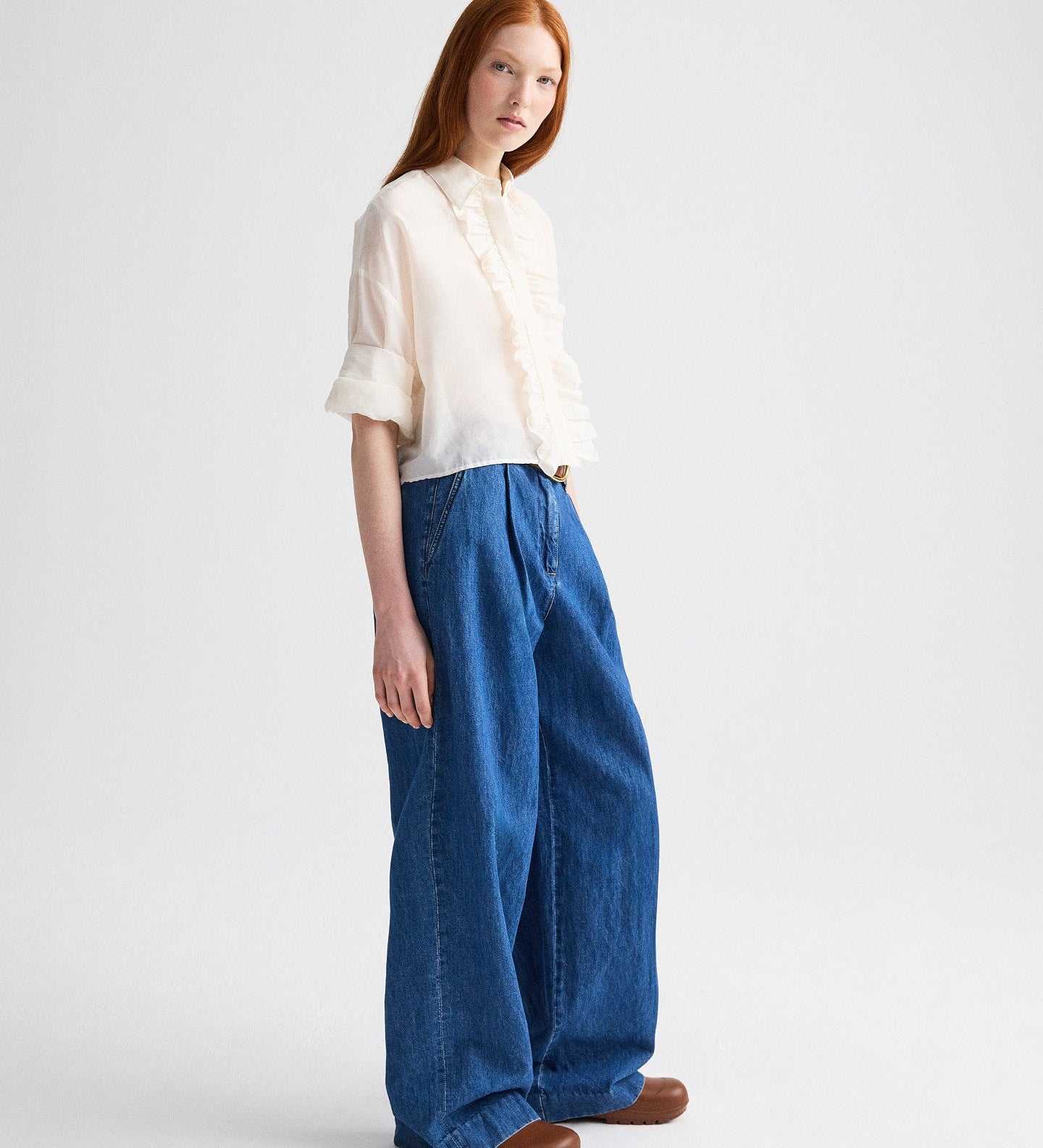 TWP - Next Ex Shirt with Ruffle in Cotton Silk Organza