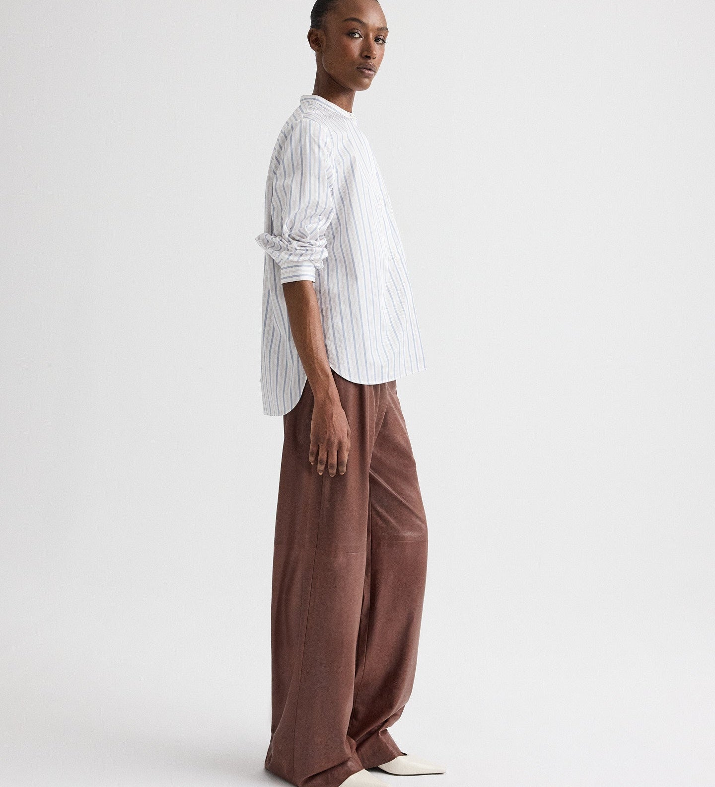 TWP - Tied Down Shirt in Mini Awning Stripe