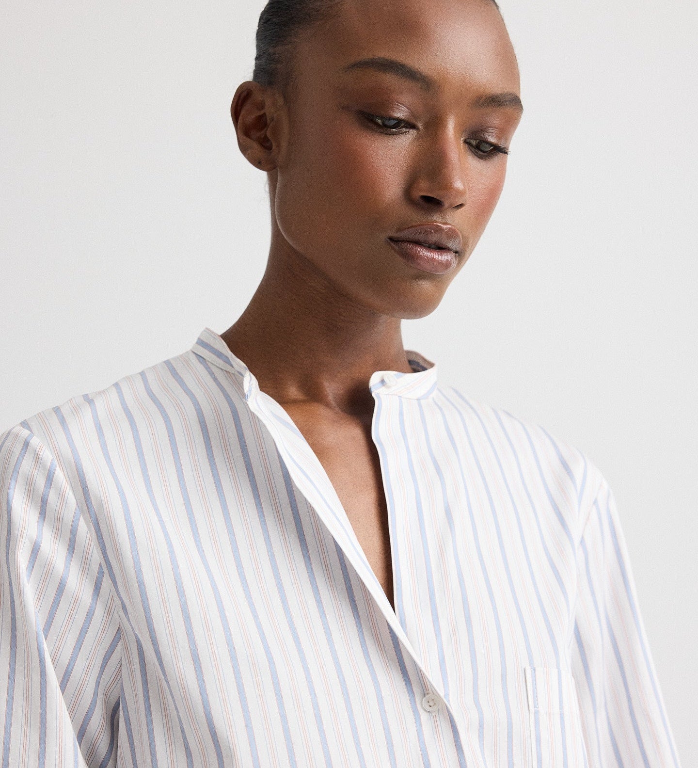 TWP - Tied Down Shirt in Mini Awning Stripe